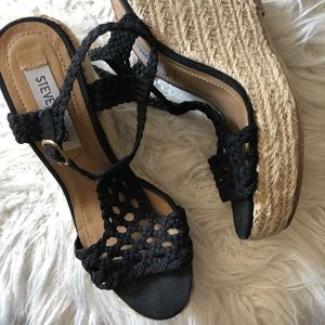 Black espadrille wedges